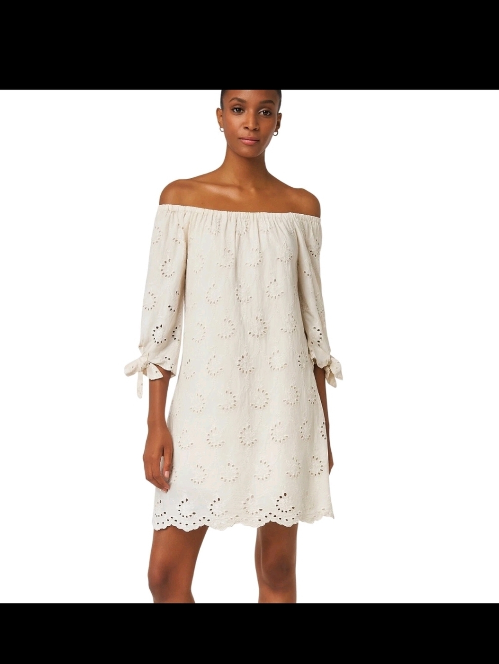 - VALENTINA NALDI Off‎ Shoulder Eyelet Midi Dress